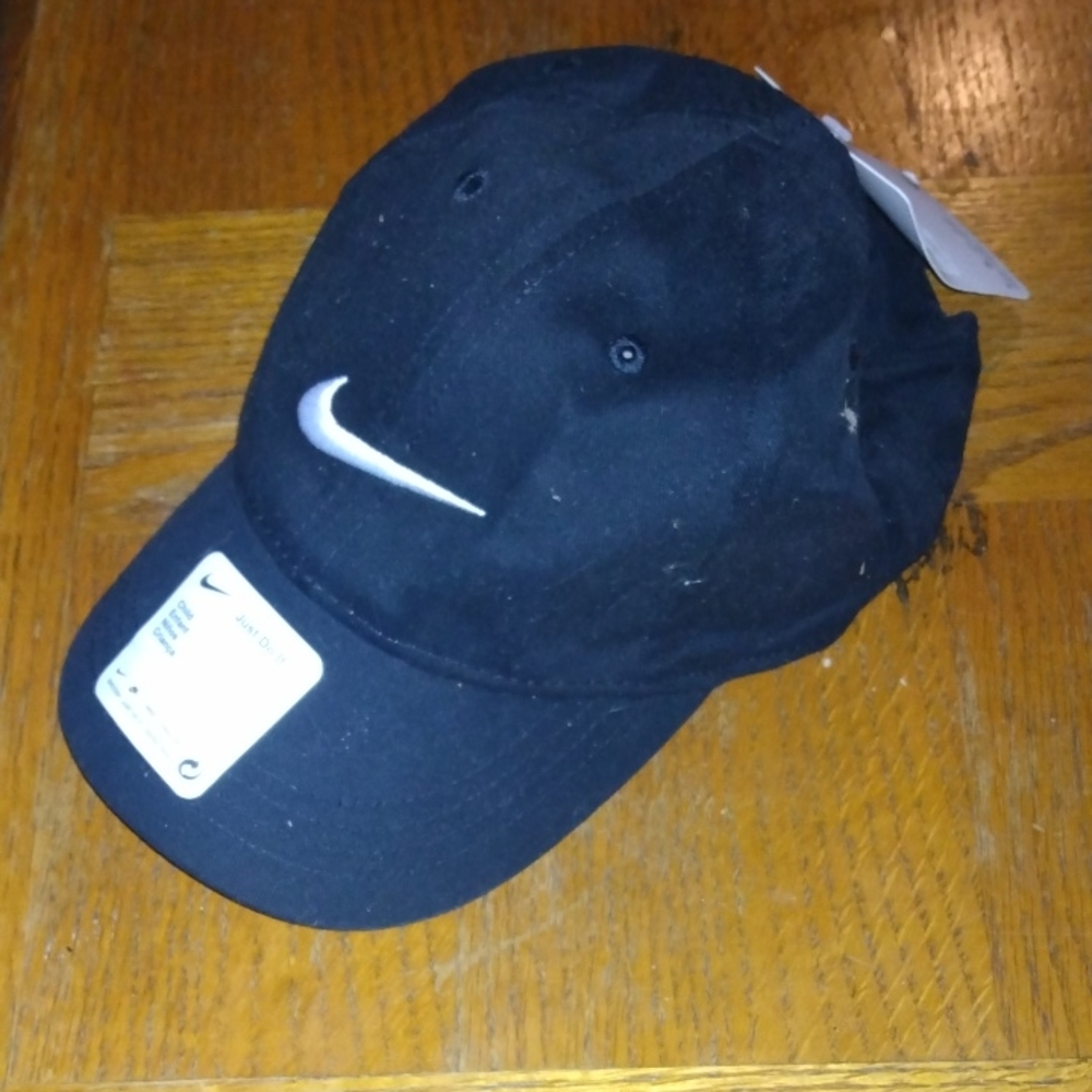 Nike Black Hat with White Swoosh